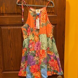 Anthropologie Vibrant Patchwork Floral Top